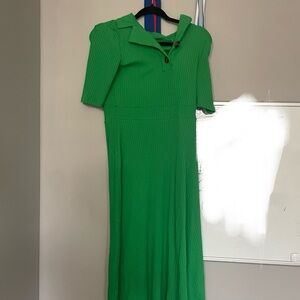Who What Wear Vibrant Green Midi Dress